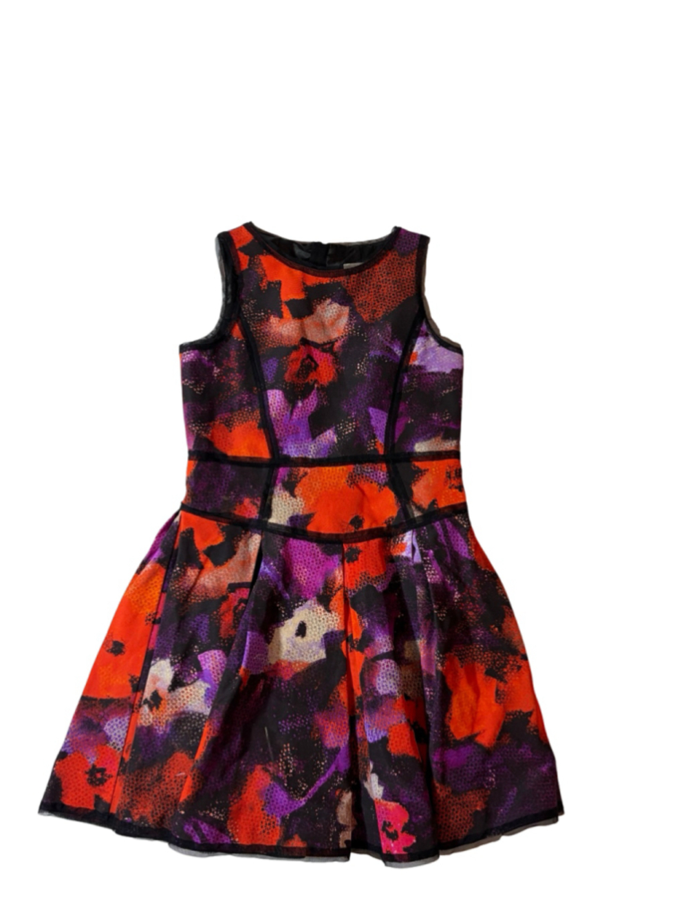 Milly Minis Girls Size 12 Abstract Floral Fit Flare Party Dress Made USA